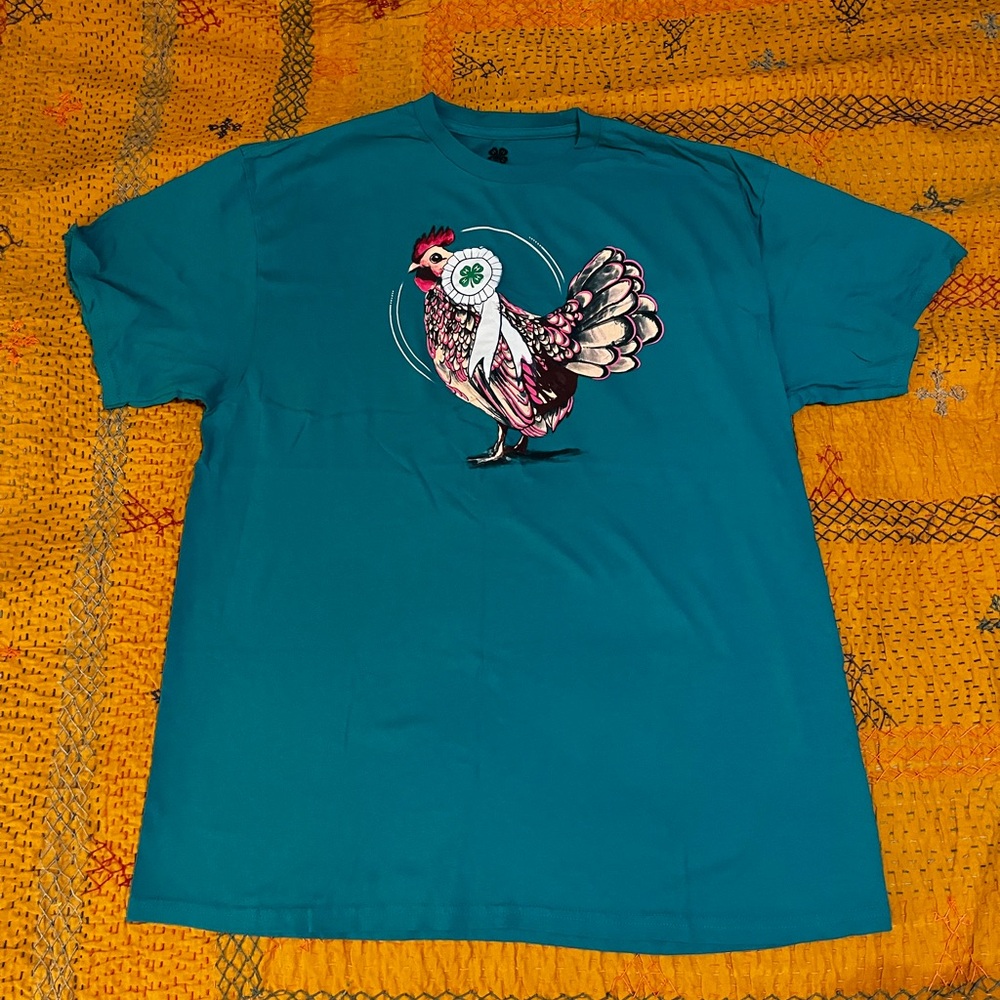 Teal 4-H council rooster t-shirt